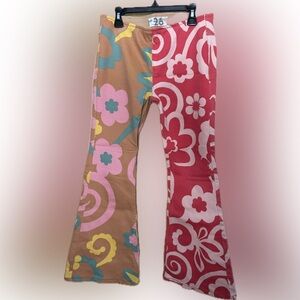 Free People Penny Pull-On Printed Flare Jeans Sz 26